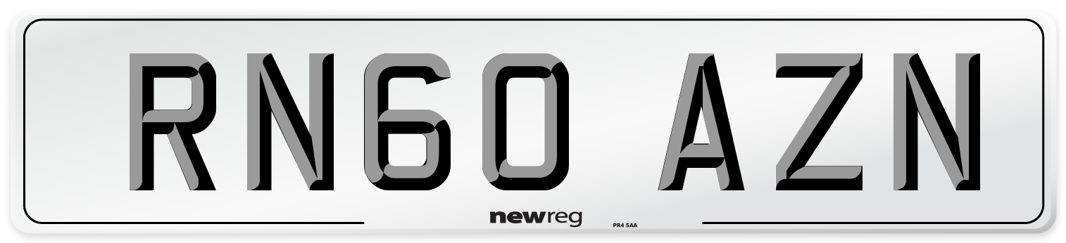 RN60 AZN Number Plate from New Reg